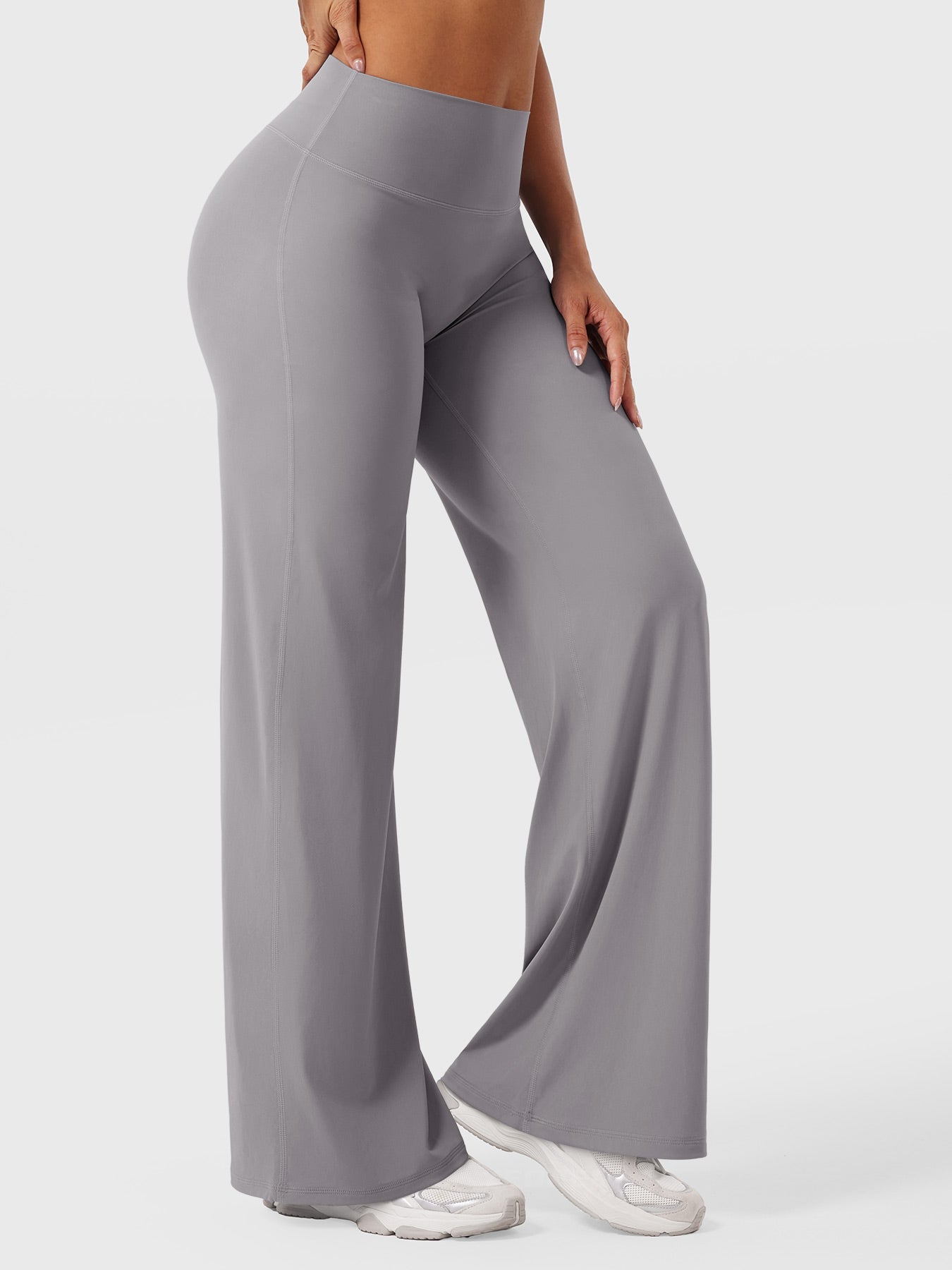 High-Waist Flared Pants – Stretch Straight-Leg with Hip-Contouring Fit