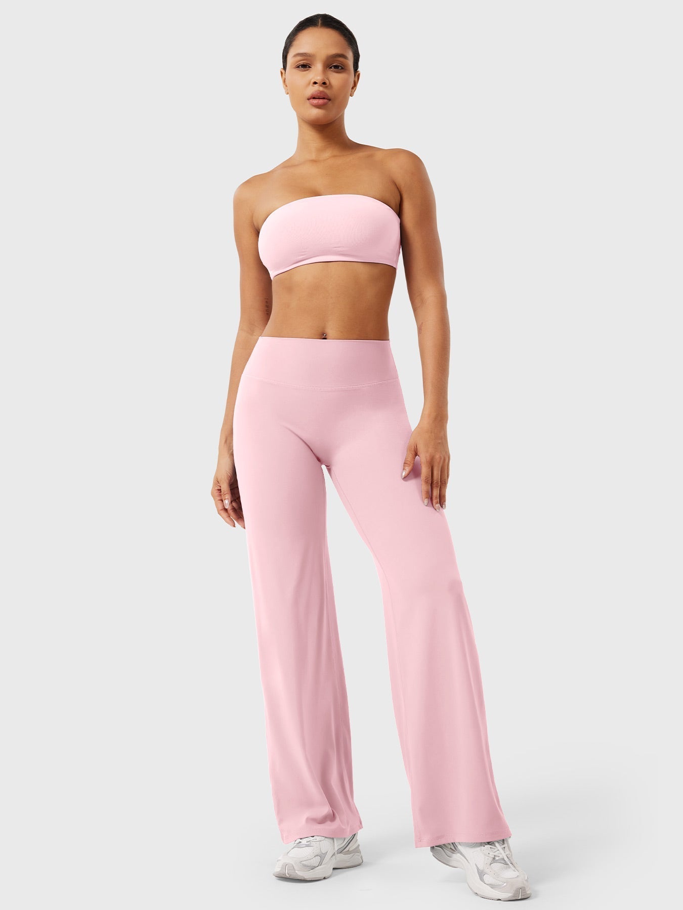 High-Waist Flared Pants – Stretch Straight-Leg with Hip-Contouring Fit