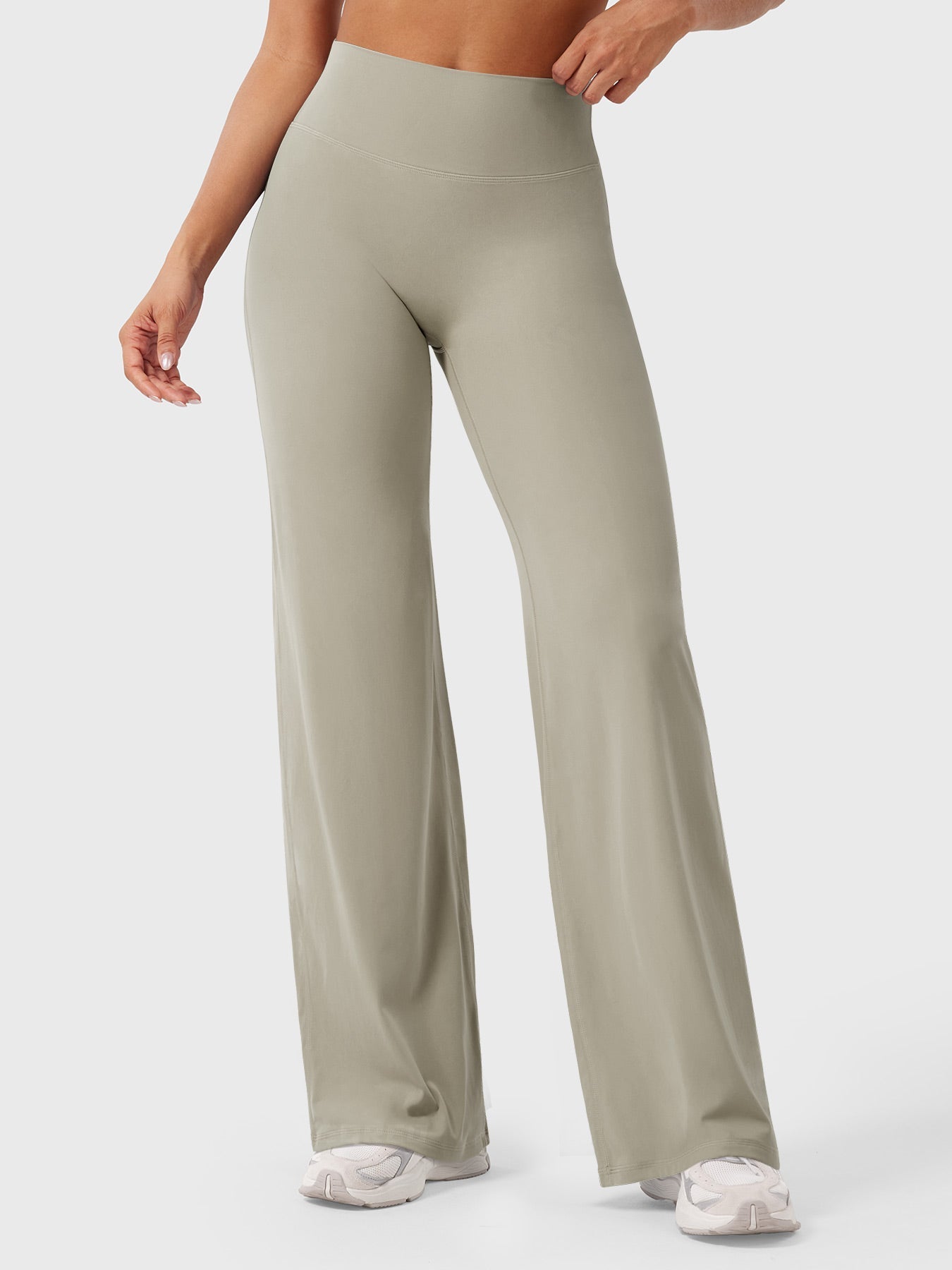 High-Waist Flared Pants – Stretch Straight-Leg with Hip-Contouring Fit