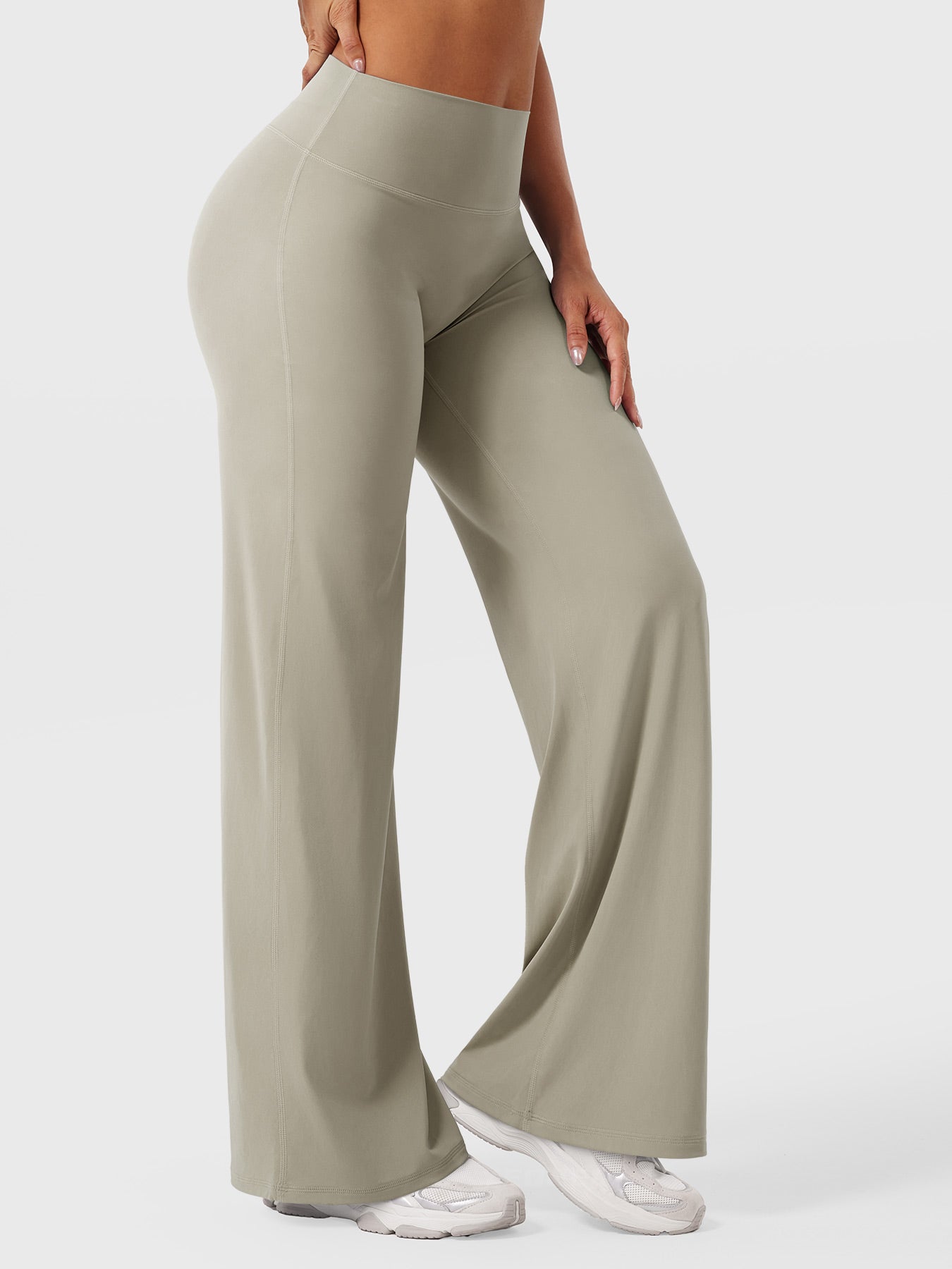 High-Waist Flared Pants – Stretch Straight-Leg with Hip-Contouring Fit