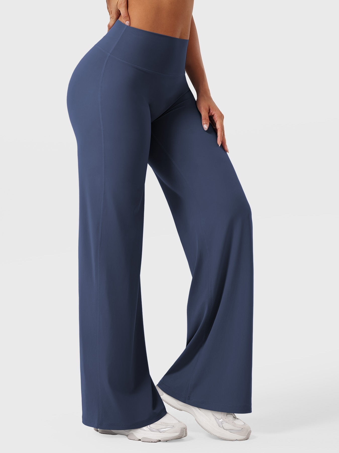 High-Waist Flared Pants – Stretch Straight-Leg with Hip-Contouring Fit