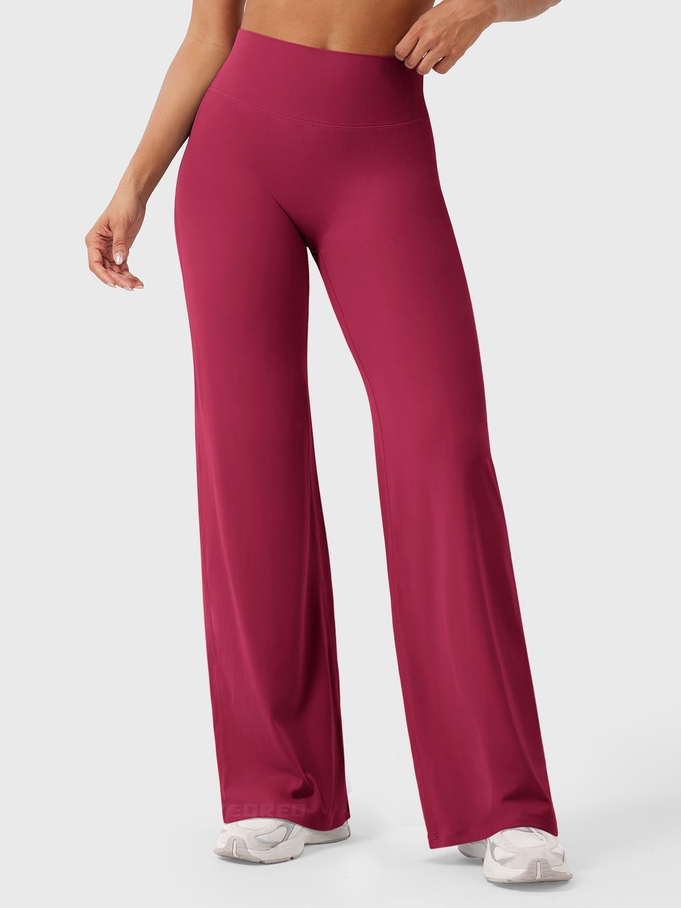 High-Waist Flared Pants – Stretch Straight-Leg with Hip-Contouring Fit