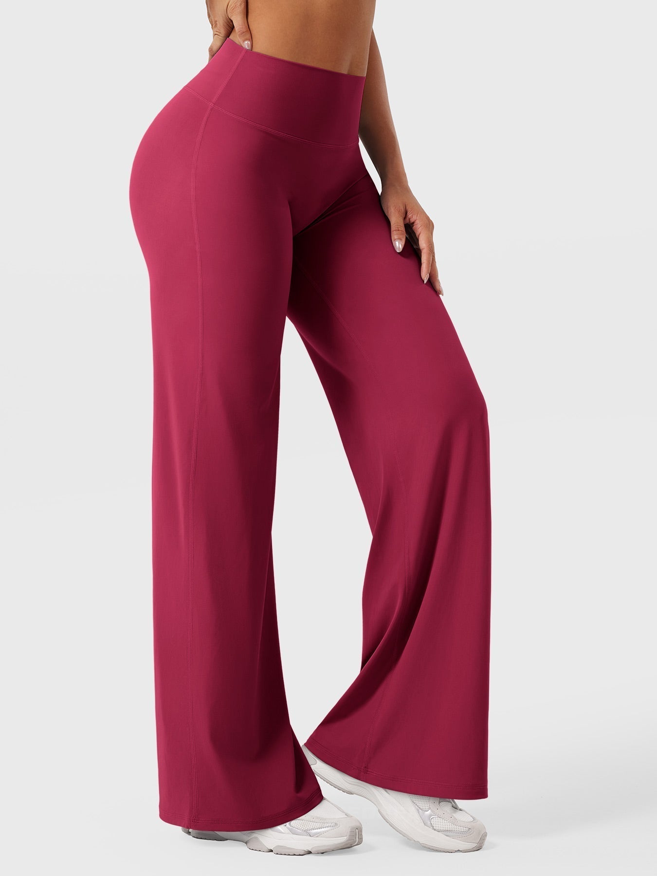 High-Waist Flared Pants – Stretch Straight-Leg with Hip-Contouring Fit