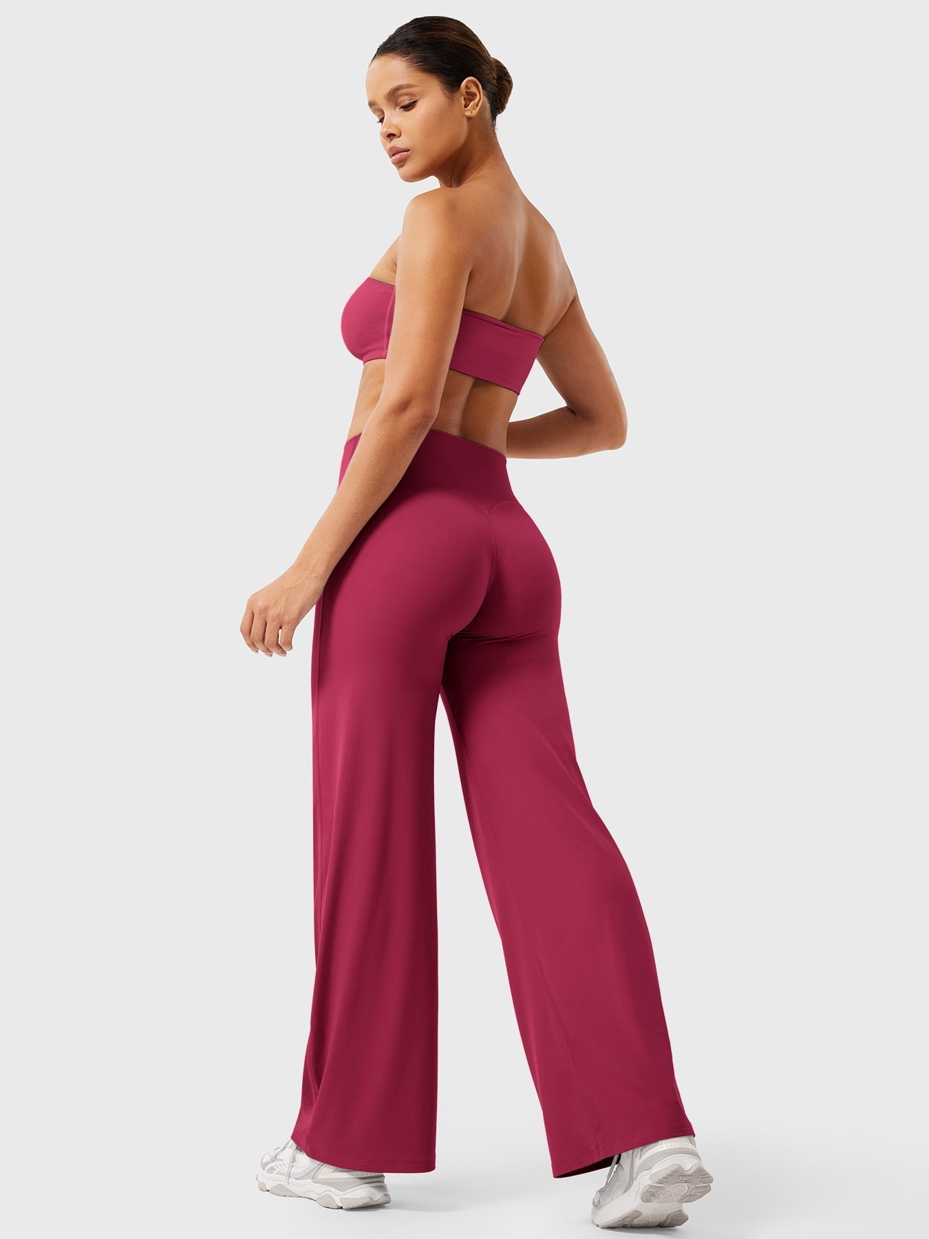 High-Waist Flared Pants – Stretch Straight-Leg with Hip-Contouring Fit