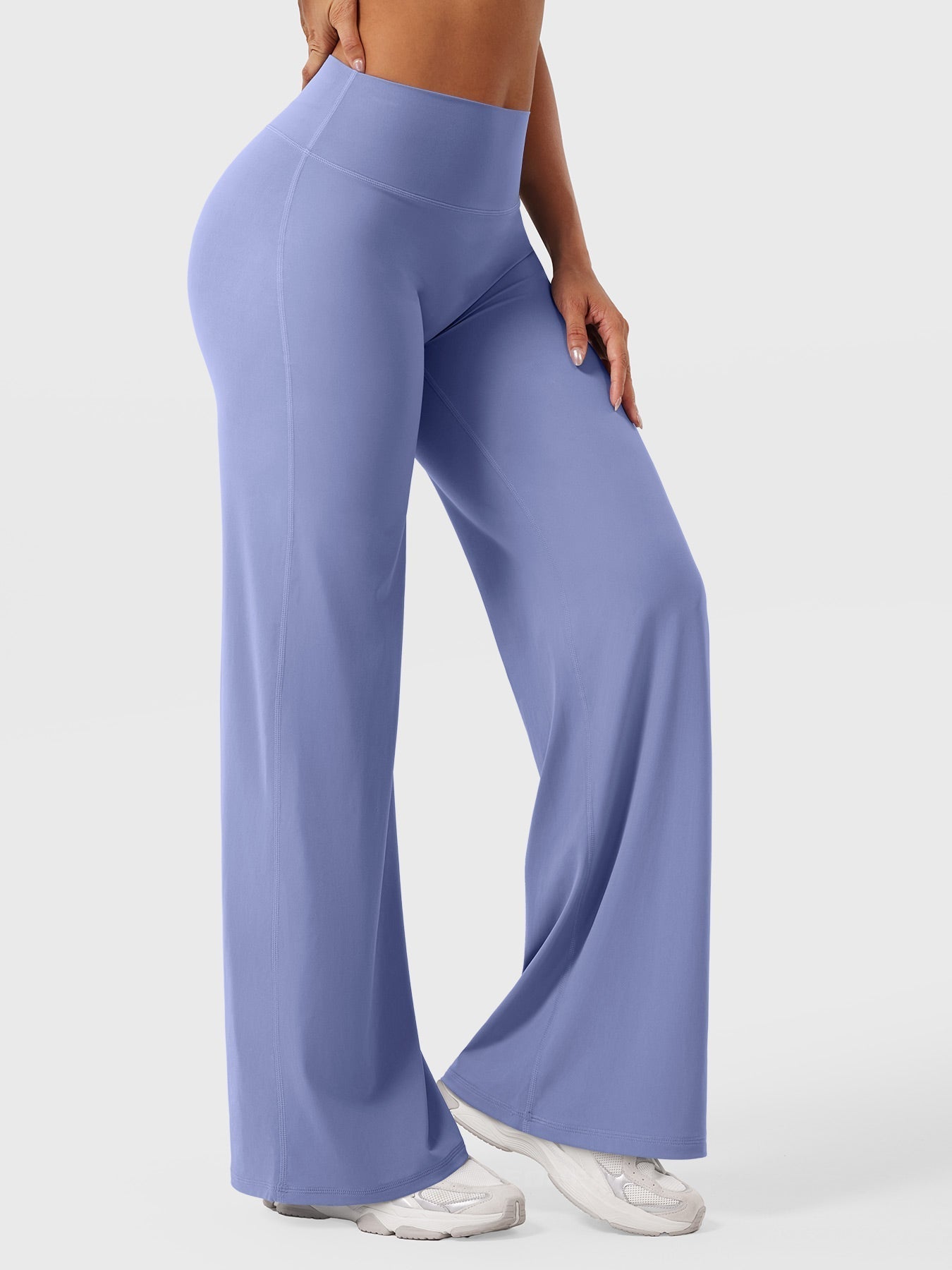 High-Waist Flared Pants – Stretch Straight-Leg with Hip-Contouring Fit