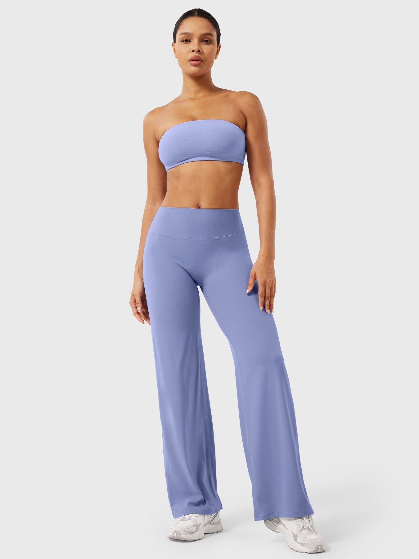 High-Waist Flared Pants – Stretch Straight-Leg with Hip-Contouring Fit