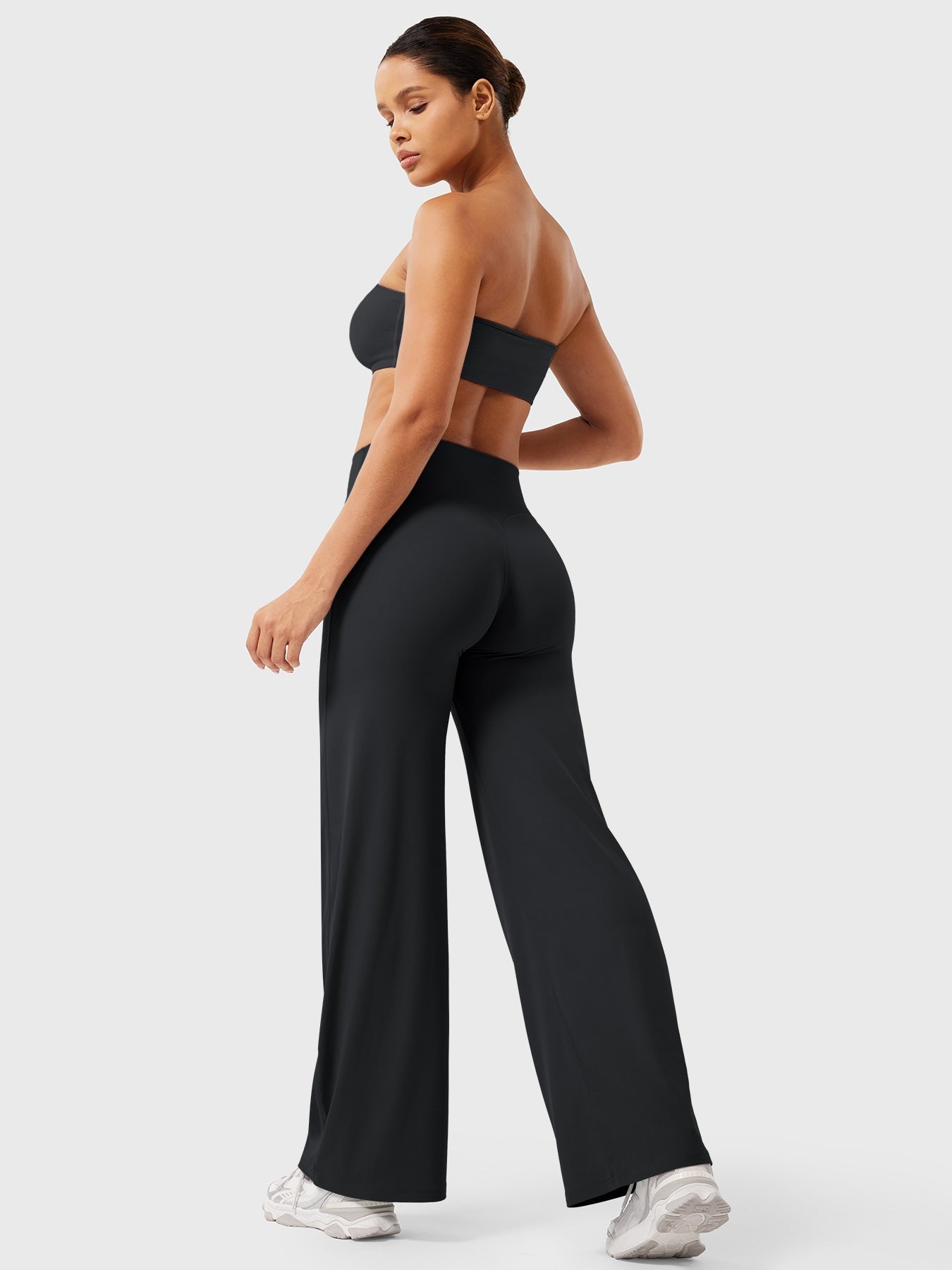 High-Waist Flared Pants – Stretch Straight-Leg with Hip-Contouring Fit