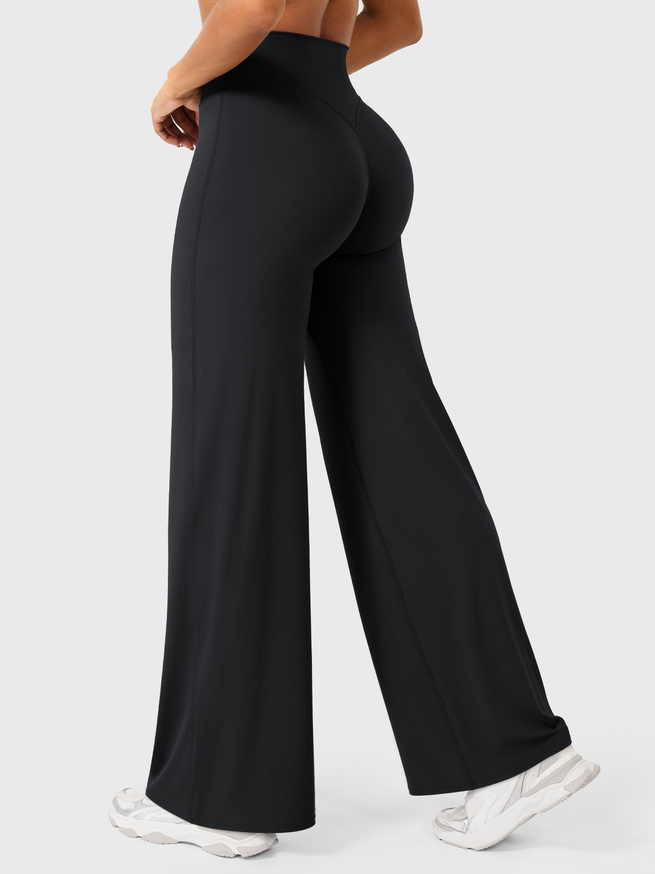 High-Waist Flared Pants – Stretch Straight-Leg with Hip-Contouring Fit
